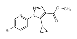 1-(5-溴吡啶-2-基)-5-环丙基吡唑-4-羧酸甲酯结构式
