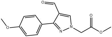 methyl [4-formyl-3-(4-methoxyphenyl)-1H-pyrazol-1-yl]acetate结构式