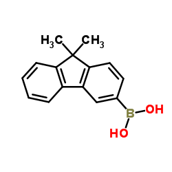 (9,9-dimethyl-9H-fluoren-3-yl)boronic acid结构式