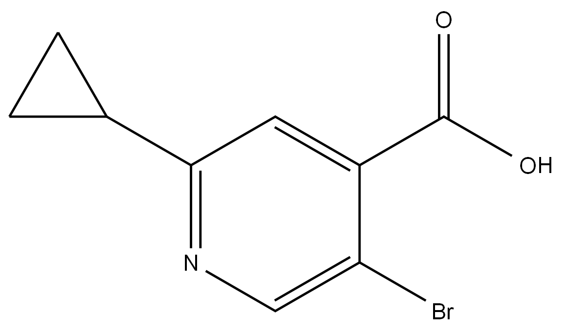4-Pyridinecarboxylic acid, 5-bromo-2-cyclopropyl- Structure