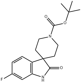 6-氟-2-氧代螺[吲哚啉-3,4'-哌啶]-1'-羧酸叔丁酯结构式