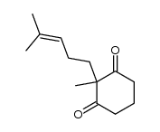 2-methyl-2-(4-methylpent-3-en-1-yl)cyclohexane-1,3-dione结构式