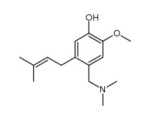 2-methoxy-5-(3'-methyl-2'-butenyl)-4-[(dimethylamino)methyl]phenol结构式