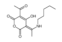 (5Z)-3-acetyl-4-hydroxy-5-[1-(pentylamino)ethylidene]pyran-2,6-dione结构式