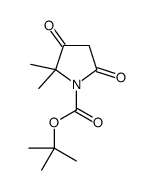 2,2-Dimethyl-3,5-dioxo-pyrrolidine-1-carboxylic acid tert-butyl ester结构式