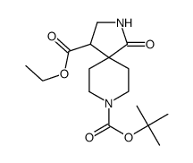 1-Oxo-2,8-diaza-spiro[4.5]decane-4,8-dicarboxylic acid 8-tert-butyl ester 4-ethyl ester Structure