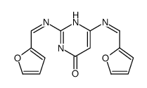 2,6-bis(furan-2-ylmethylideneamino)-1H-pyrimidin-4-one结构式