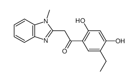 α-(1-methyl-2-benzimidazolyl)-2,4-dihydroxy-5-ethylacetophenone结构式