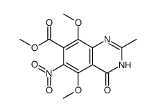 7-Quinazolinecarboxylic acid,1,4-dihydro-5,8-dimethoxy-2-methyl-6-nitro-4-oxo-,methyl ester (9CI) structure