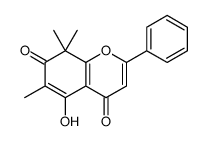 5-hydroxy-6,8,8-trimethyl-2-phenylchromene-4,7-dione结构式