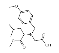 N-p-methoxybenzyl-N-carboxymethyl-(S)-leucine methyl ester结构式