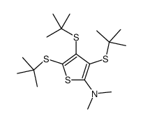 3,4,5-tris(tert-butylsulfanyl)-N,N-dimethylthiophen-2-amine结构式