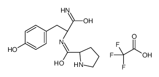 (2S)-N-[(2S)-1-amino-3-(4-hydroxyphenyl)-1-oxopropan-2-yl]pyrrolidine-2-carboxamide,2,2,2-trifluoroacetic acid Structure