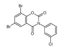 6,8-dibromo-3-(3-chlorophenyl)-1,3-benzoxazine-2,4-dione结构式