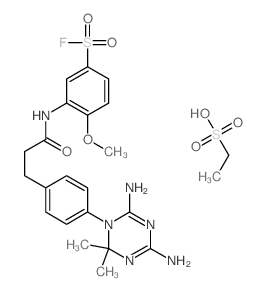 3-[3-[4-(4,6-diamino-2,2-dimethyl-1,3,5-triazin-1-yl)phenyl]propanoylamino]-4-methoxy-benzenesulfonyl fluoride; ethanesulfonic acid picture
