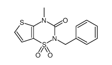 2-benzyl-4-methyl-1,1-dioxothieno[2,3-e][1,2,4]thiadiazin-3-one结构式