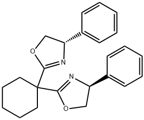 (4S,4'S)-2,2'-环己基双[4,5-二氢-4-苯基噁唑]结构式