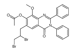 4(3H)-Quinazolinone,6-(2,3-dibromopropyl)-7-hydroxy-8-methoxy-2,3-diphenyl-,acetate (ester) (8CI)结构式