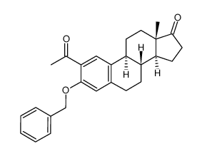 2-acetyl-3-benzyloxyestra-1,3,5(10)-trien-17-one结构式