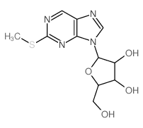 9H-Purine,2-(methylthio)-9-b-D-ribofuranosyl- structure