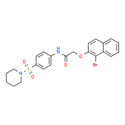 2-[(1-bromonaphthalen-2-yl)oxy]-N-[4-(piperidin-1-ylsulfonyl)phenyl]acetamide structure