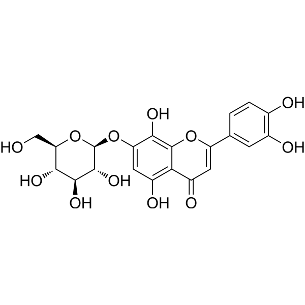 海波拉亭-7-O-β-D-吡喃葡萄糖苷结构式