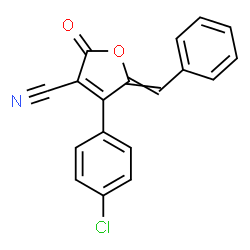 4-(4-CHLOROPHENYL)-2-OXO-5-(PHENYLMETHYLENE)-2,5-DIHYDRO-3-FURANCARBONITRILE structure
