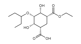 (1R,3S,4S,5S,6R)-5-(1-ethylpropoxy)-4,6-dihydroxycyclohexane-1,3-dicarboxylic acid 1-ethyl ester Structure