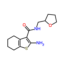 2-Amino-N-(tetrahydro-2-furanylmethyl)-4,5,6,7-tetrahydro-1-benzothiophene-3-carboxamide结构式