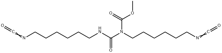 Carbamic acid, (6-isocyanatohexyl)[[(6-isocyanatohexyl)amino]carbonyl]-, methyl ester (9CI)结构式