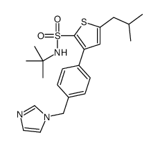 N-tert-butyl-3-[4-(imidazol-1-ylmethyl)phenyl]-5-(2-methylpropyl)thiophene-2-sulfonamide结构式