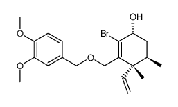 (1R,4S,5R)-2-bromo-3-(3,4-dimethoxybenzyloxymethyl)-4,5-dimethyl-4-vinyl-cyclohex-2-enol结构式