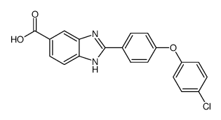 2-[4-(4-chlorophenoxy)phenyl]-1H-benzimidazole-5-carboxylic acid Structure