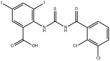 2-[[[(2,3-dichlorobenzoyl)amino]thioxomethyl]amino]-3,5-diiodo-benzoic acid Structure
