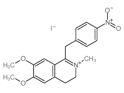 Isoquinolinium,3,4-dihydro-6,7-dimethoxy-2-methyl-1-[(4-nitrophenyl)methyl]-, iodide (1:1)结构式