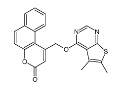 1-[(5,6-dimethylthieno[2,3-d]pyrimidin-4-yl)oxymethyl]benzo[f]chromen-3-one Structure