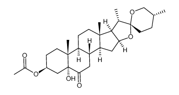 (25R)-3β-acetoxy-5-hydroxy-5α-spirostan-6-one Structure