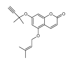 5-((3-methylbut-2-en-1-yl)oxy)-7-((2-methylbut-3-yn-2-yl)oxy)-2H-chromen-2-one Structure