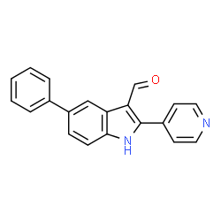 1H-Indole-3-carboxaldehyde,5-phenyl-2-(4-pyridinyl)-(9CI) Structure