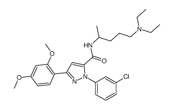 2-(3-chlorophenyl)-N-[5-(diethylamino)pentan-2-yl]-5-(2,4-dimethoxyphenyl)pyrazole-3-carboxamide结构式