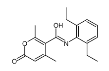 N-(2,6-diethylphenyl)-2,4-dimethyl-6-oxopyran-3-carboxamide结构式