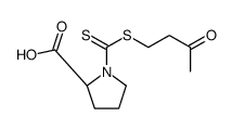(2S)-1-(3-oxobutylsulfanylcarbothioyl)pyrrolidine-2-carboxylic acid Structure