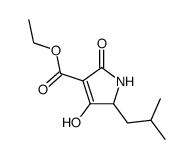 (S)-2,5-dihydro-4-hydroxy-5-(2-methylpropyl)-2-oxo-1H-pyrrole-3-carboxylic acid, ethyl ester结构式