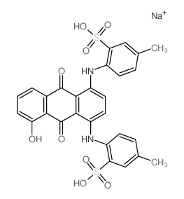 Benzenesulfonic acid,2,2'-[(9,10-dihydro-5-hydroxy-9,10-dioxo-1,4-anthracenediyl)diimino]bis[5-methyl-,disodium salt (9CI) Structure