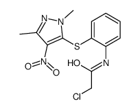 2-Chloro-N-{2-[(1,3-dimethyl-4-nitro-1H-pyrazol-5-yl)sulfanyl]phe nyl}acetamide结构式