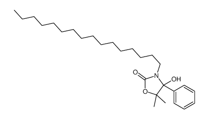 3-hexadecyl-4-hydroxy-5,5-dimethyl-4-phenyl-1,3-oxazolidin-2-one结构式