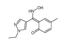 6-[(1-ethylpyrazol-4-yl)-(hydroxyamino)methylidene]-4-methylcyclohexa-2,4-dien-1-one结构式