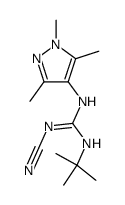 N-tert-butyl-N'-cyano-N''-(1,3,5-trimethyl-1H-pyrazol-4-yl)-guanidine结构式