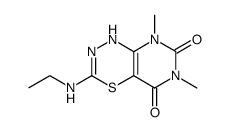 3-ethylamino-6,8-dimethyl-1H,8H-pyrimido[4,5-e][1,3,4]thiadiazine-5,7-dione结构式