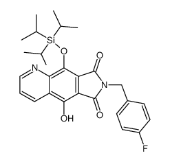 7-(4-fluorobenzyl)-5-hydroxy-9-triisopropylsilanyloxypyrrolo[3,4-g]quinoline-6,8-dione结构式
